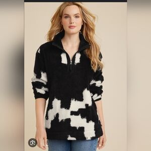 MAURICES TEDDY SHERPA IKAT SWEATSHIRT SIZE S/M